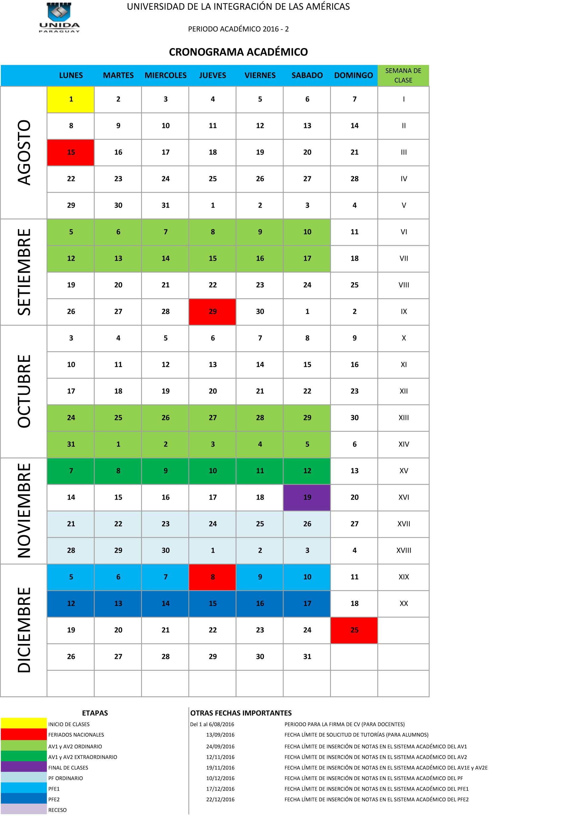 Descarga el calendario académico 2017 para imprimir